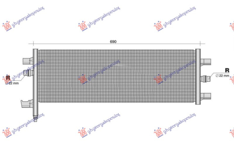 Radiator shtesë për motor 1.5 (225xe) hibrid- benzinë (650x280x16)
