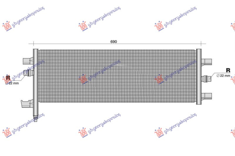 Radiator shtesë për motor 1.5 (225xe) hibrid- benzinë (650x280x16)