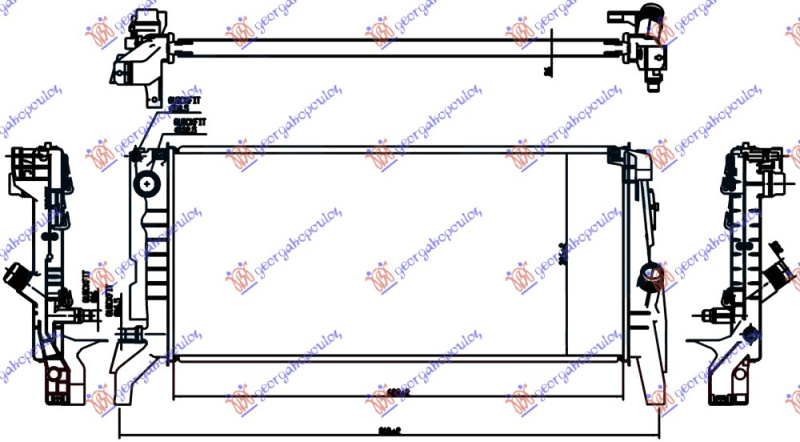 Radiator për motor 2.0 (20i-20ix) benzinë (marsh automatik) (680x320x26) (3 tuba)
