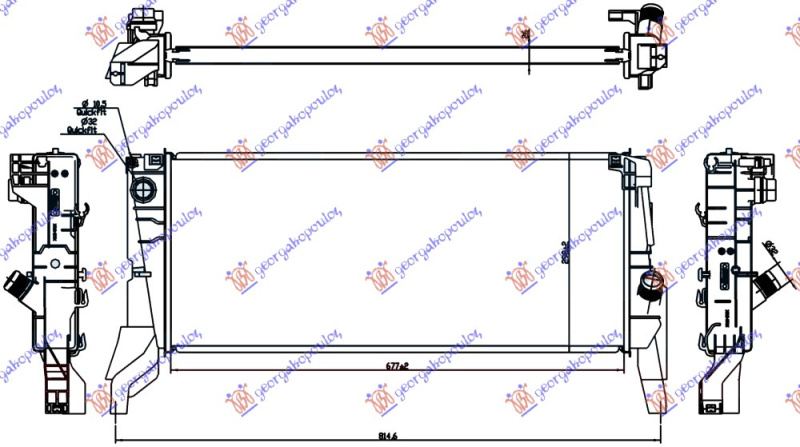 Radiator për motor 2.0 (25ix) benzinë (marsh automatik) (680x280x26)