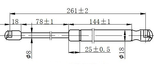 Amortizues (një) për kofano (261L-470N)