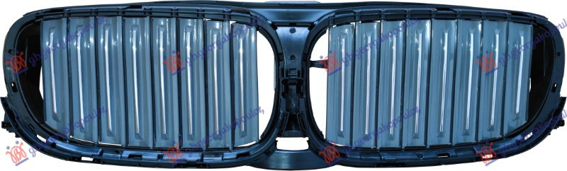 Maskë pvc/grilë i sipërm (me ngjyrë të zezë/gri) (me motor) (me shirit krom)