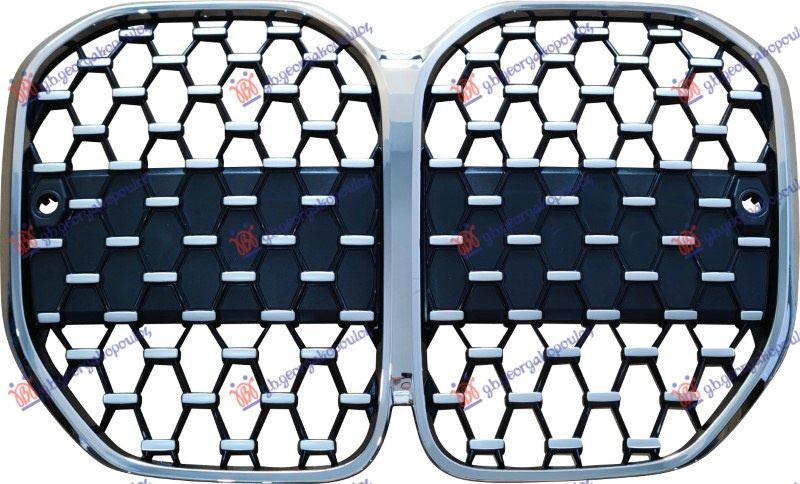 Maskë pvc/grilë DIAMOND (me ngjyrë të zezë/e argjendtë/krom) (me 2 sensorë parkimi)