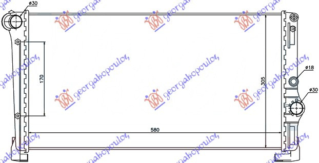 Radiator për motor 1.3JTD (58x31x3,8) MARELLI tipi