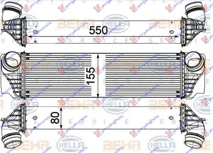 Interkuler 3,0 i 24V benzinë (550x155x) (+ GT/F07) (MAHLE BEHR PREMIUM LINE)