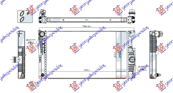 Radiator për motor 2.0 benzinë (me/pa kondicioner) (marsh automatik) (600x343)