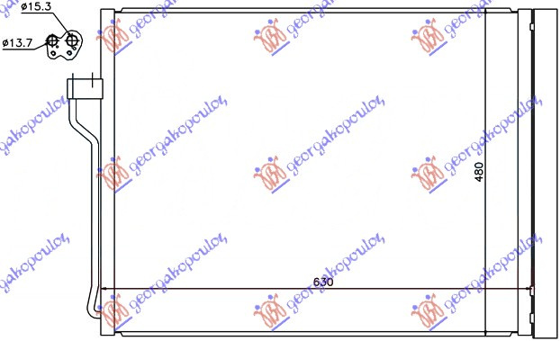 Radiator i kondicionerit benzinë (59,5x48) (VALEO) tipi (+ GT/F07)