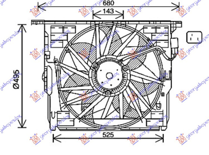 Ventilator komplet benzinë/dizel 3 pinë