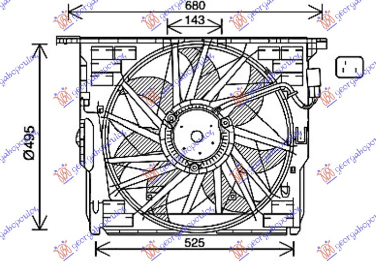 Ventilator komplet benzinë/dizel 3 pinë