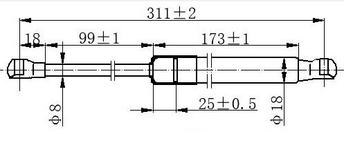 Amortizues (një) për kofano (311L-400N)