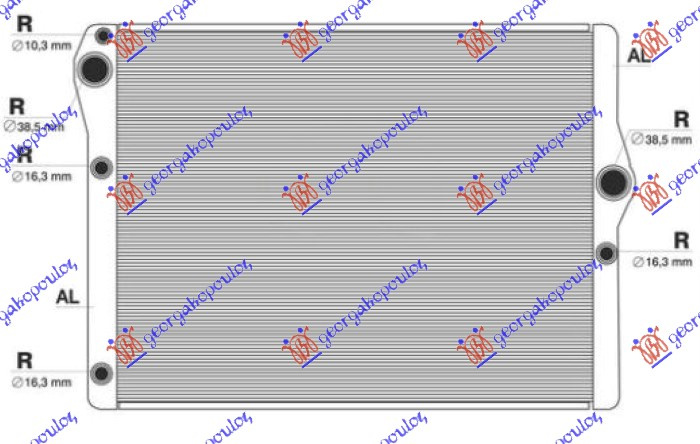 Radiator për motor 3.0 dizel (me/pa kondicioner) (marsh automatik) (612x487)