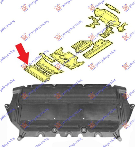 Mbrojtje/kapak nën motor (i përparëm ) plastik