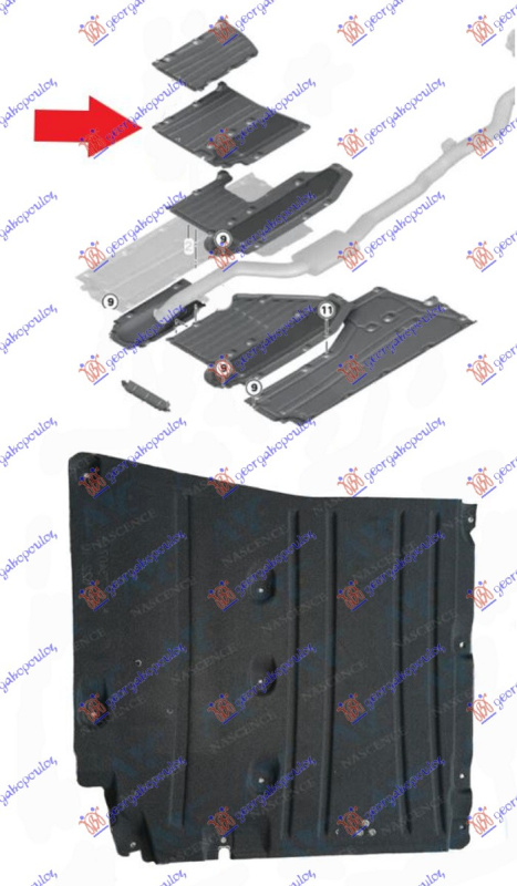 Mbrojtje/kapak i nënshasisë (i mesëm) plastik (4x4)