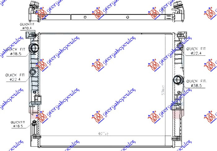 Radiator për motor 3.0 benzinë (marsh automatik) (627x530) (MAHLE BEHR PREMIUM LINE)