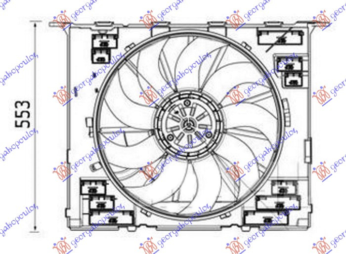 Ventilator komplet 2.0-3.0 benzinë (484mm) (400W) (4 pinë)