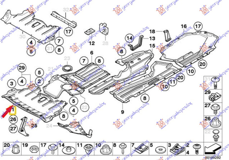 Mbrojtje/kapak nën motor