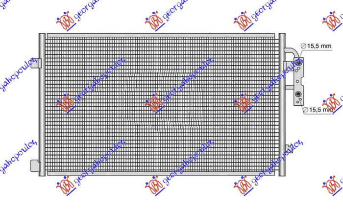 Radiator i kondicionerit benzinë/hibrid - Elektrik (609x350x16)