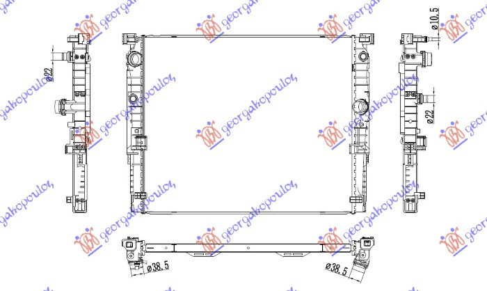 Radiator për motor 4.4 benzinë/dizel (marsh manual) (630x531)