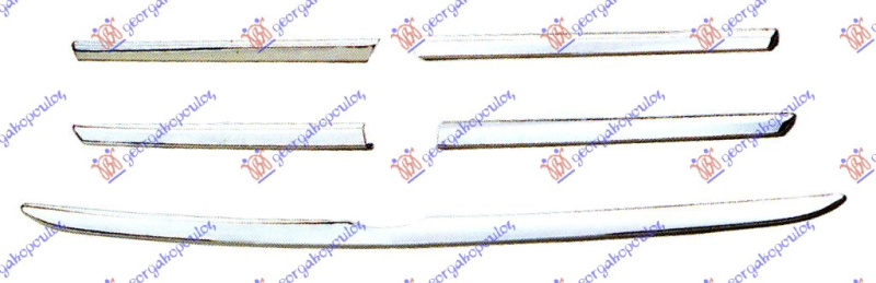 Maskë pvc/grilë krom (set)