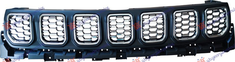 Maskë pvc/grilë me ngjyrë të zezë komplet me me shkëlqim me kornizë krom (set 7 pjesë)