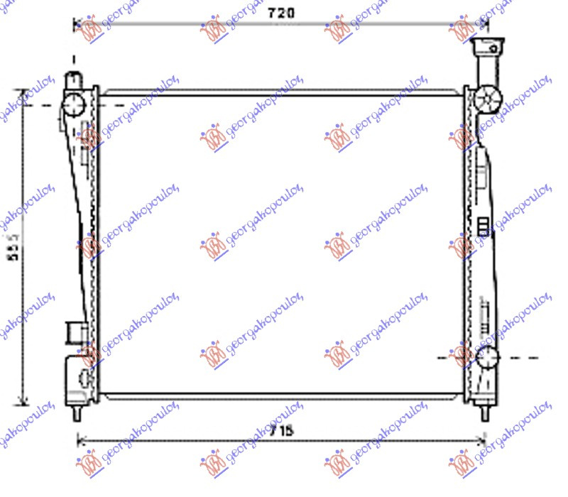 Radiator për motor 3,6 i 24V VVT (63,7x51,5x16) AUT