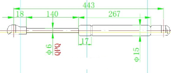 Amortizues (një) për xhamin e pasëm të bagazhit (442L-160N)