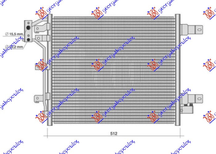 Radiator i kondicionerit 3.6-3.8 benzinë 12- (470x450x16)