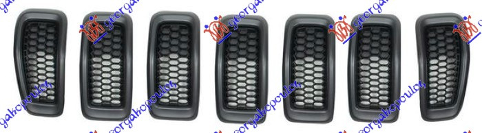Maskë pvc/grilë me ngjyrë të zezë komplet me kornizë gri (set 7 pjesë)