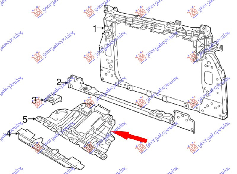Mbrojtje/kapak nën motor (plastik)
