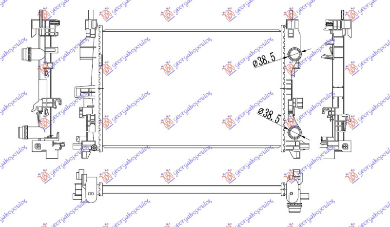 Radiator për motor 2.4 benzinë (marsh automatik) (608x398)
