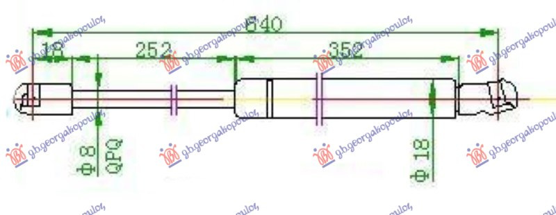 Amortizues (një) për derën e bagazhit (640L-510N)