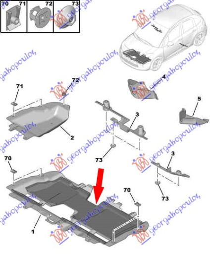 Mbrojtje/kapak nën motor