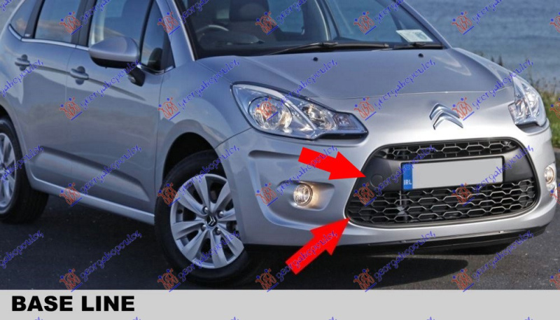 Grilë qendore në parakolpin e përparme shirit
