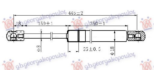 Amortizues (një) për derën e bagazhit (445L-420N)