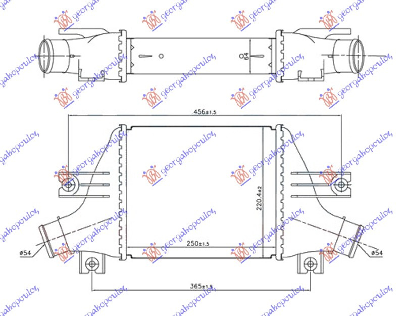 Interkuler 1.6-1.8 HDi dizel (250x220x64)