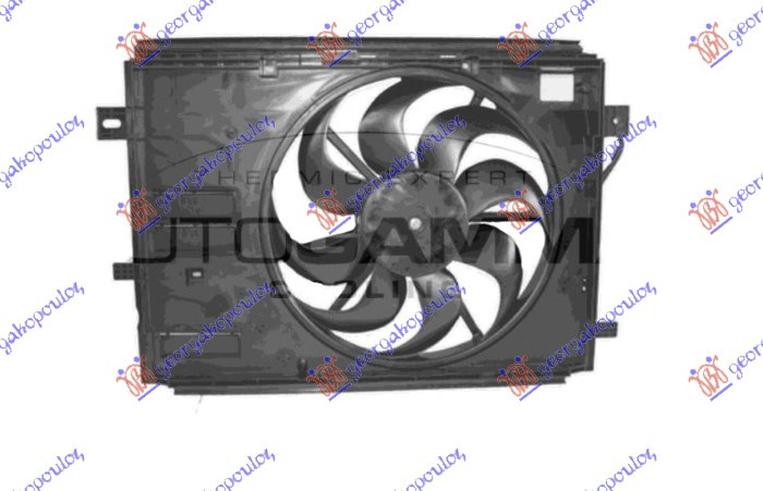 Ventilator komplet (i vetëm) elektrik - 1.5-1.6-2.0 dizel (428mm) (2 pinë) (250W)