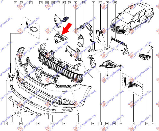 Mbrojtje/kapak nën motor / anësore