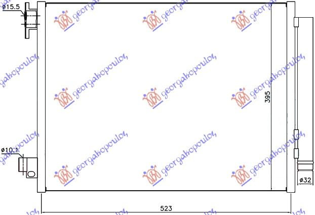 Radiator i kondicionerit benzinë/dizel (51x39,7x1,2) 12- (VALEO) tipi