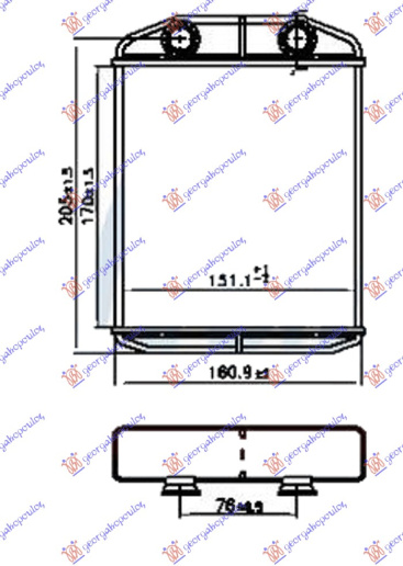 Ngrohës kabine 0.9-1.2 benzinë - 1.5 dizel (170x151x26) (tipi DENSO)