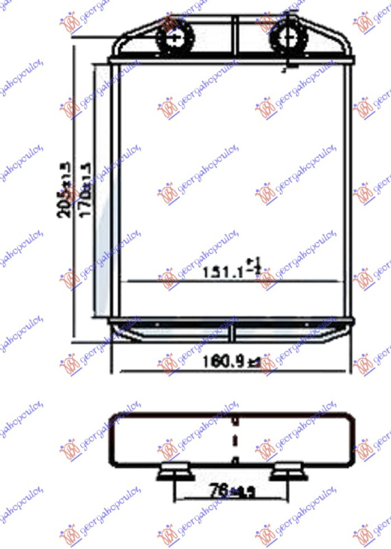 Ngrohës kabine 0.9-1.2 benzinë - 1.5 dizel (170x151x26) (tipi DENSO)