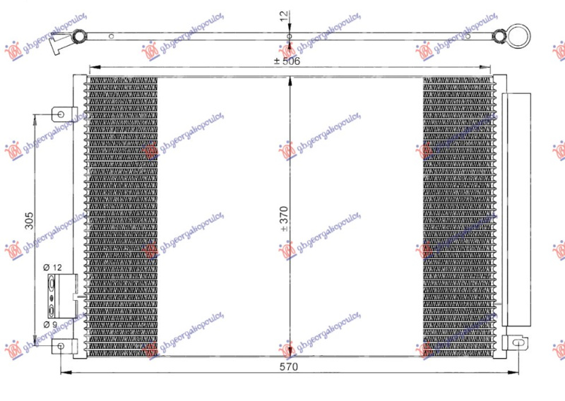 Radiator i kondicionerit 0.9 - 1.2 - 1.4 (8/16V) - 1,3JTD (51x37)