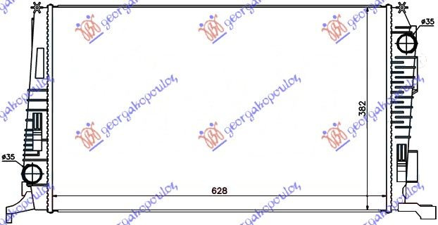 Radiator për motor 1,5 DCI (62.8x39)