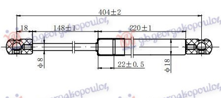 Amortizues (një) për derën e bagazhit (405L-615N)