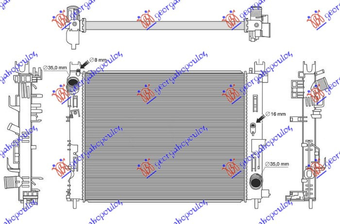 Radiator për motor 1.5 DCI dizel (marsh manual) 18- (510x404)