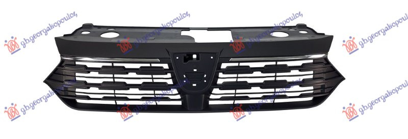 Maskë pvc/grilë me ngjyrë të zezë (me 2 i sipërm shirita krom) (stema stop)