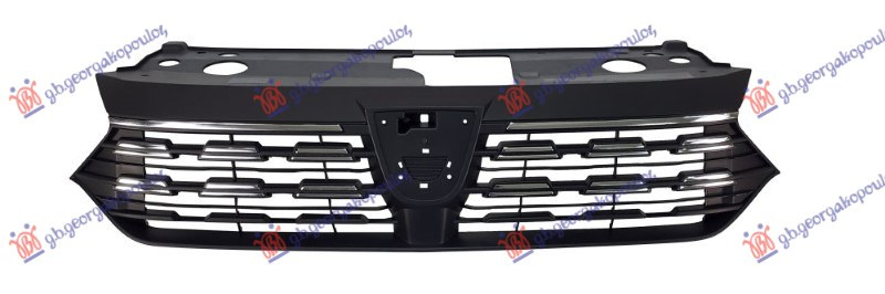 Maskë pvc / grilë e zezë (me 2 shirita kromi pjesa e sipërme dhe e poshtme) ( stepa stop )