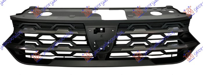 Maskë pvc/grilë me ngjyrë të zezë me 4 shirita krom (stepway) (Stema stop)