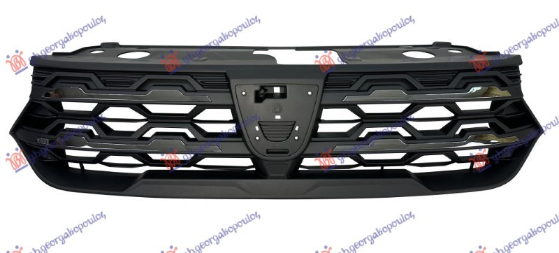 Maskë pvc/grilë me ngjyrë të zezë me 4 Shirita krom (stema stop)