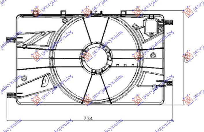 Ventilator komplet 1.4-1.6 TURBO benzinë -1.6-1.7-2.0 CDTI