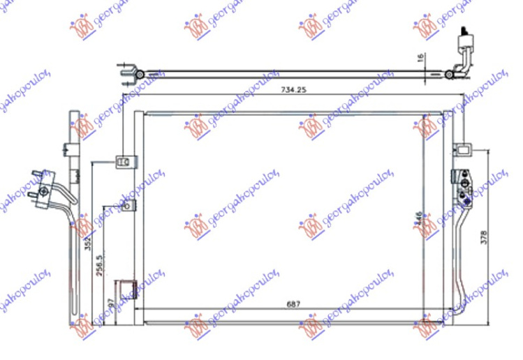 Radiator i kondicionerit benzinë/dizel (marsh manual) (645x445x16)